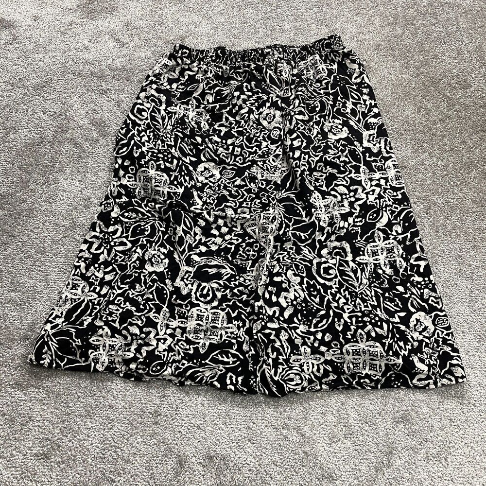 Michele Leslie of California A Line Skirt Womens Large 16/18 Black Vintage USA